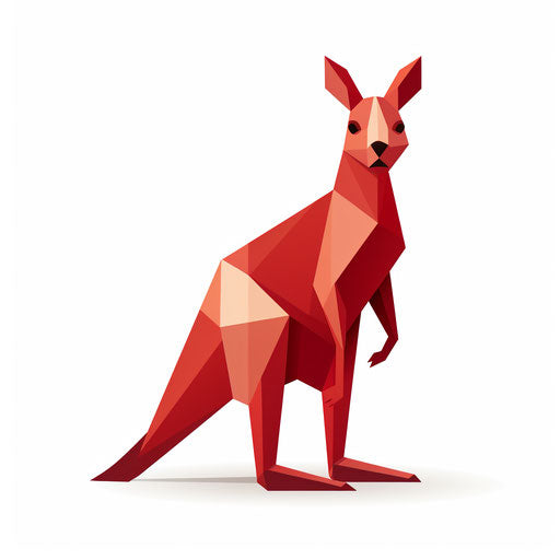 Minimalist kangaroo illustration on white background