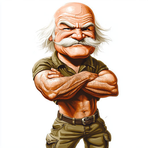 Humorous caricature of a Thomas Hobbes caricature clipart with human characteristics, exaggerated full lips, muscular arms, vibrant colors, cartoon style, smiling, high-resolution, no background, isolated -c 40