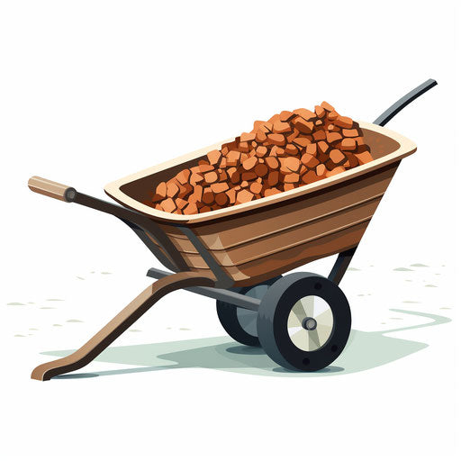 Wheelbarrow clipart in Minimalist style, on white background