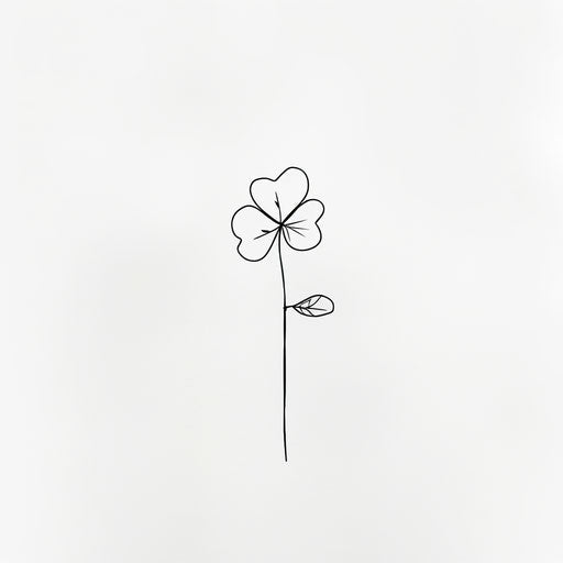 Minimalist shamrock tattoo with thin black lines