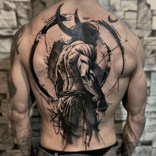 Strength tattoo with a touch of dark fantasy