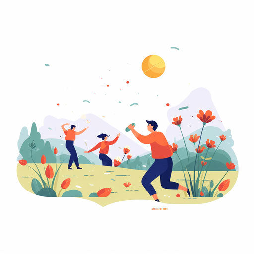 Field day clipart in the Minimalist style, on white background