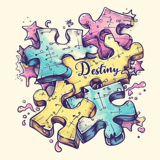 Enigmatic Tattoo: Puzzle Piece Escapes with 'Destiny'