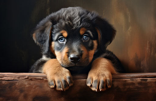 Rottweiler german shepherd puppy dogs, emotionally charged mood