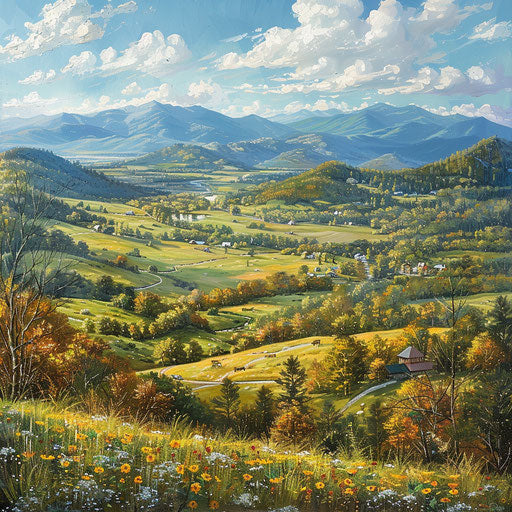 Panoramic view of North Carolina mountains