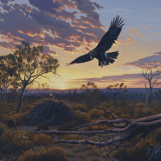 Return to Twilight: wedge-tailed eagle with prey