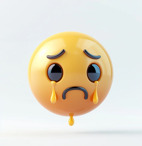 Crying emoji with tears on white background 27:28