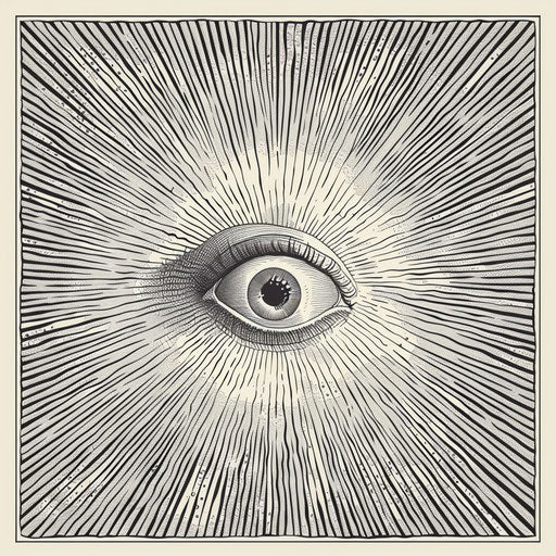 The all seeing eye surrounded by light and rays