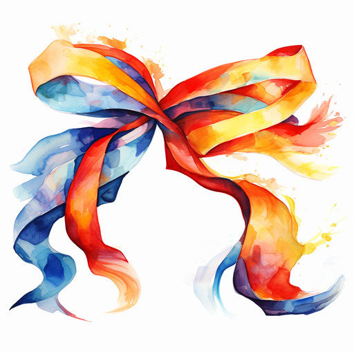 Ribbon banner in the style of oil painting