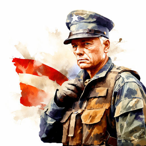 Veterans Day clipart in the style of Oil painting on white background