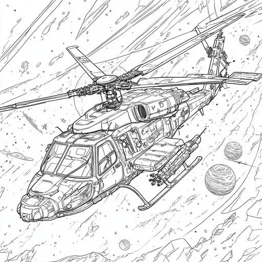 Play & Learn: Helicopter Coloring Page Birthday Party Adventure