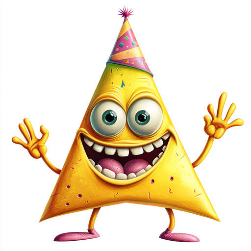 Humorous caricature of a triangle with human characteristics clipart