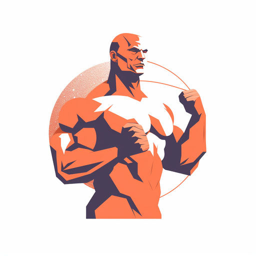 Minimalist style muscle clipart on white background