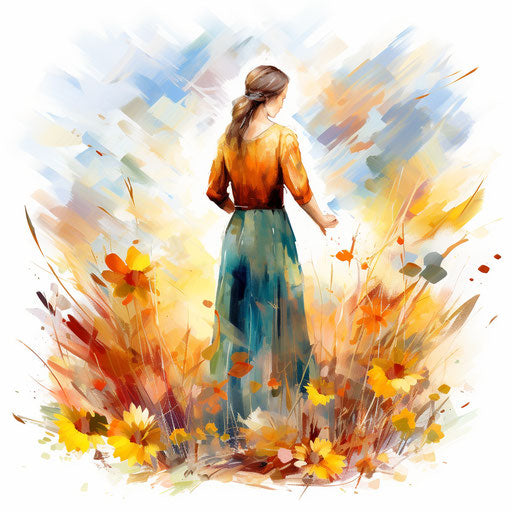 Impressionistic Art style clipart on white background