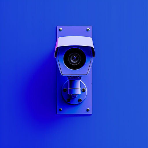 Realistic security illustration on royal blue background