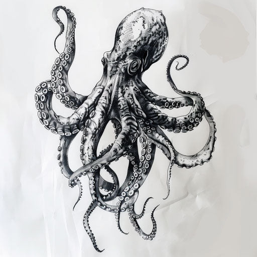 Realistic kraken tattoo with lifelike details and textures