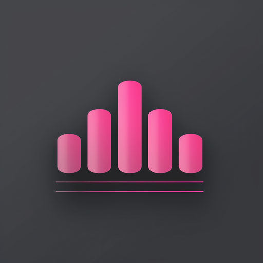 Pink and gray audio logo on minimalist background