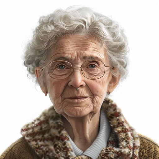 Photo realistic grandma clipart against white background