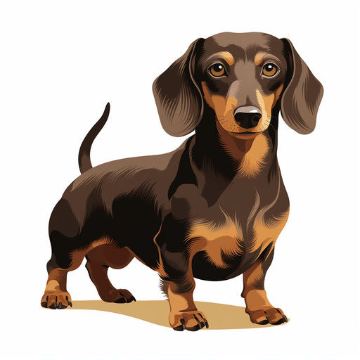 Minimalist dachshund illustration on white background