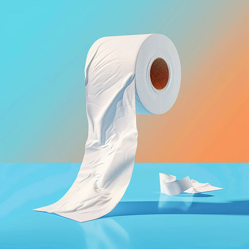 Toilet paper clipart in photo realistic style with flat random color background, enhanced detail and vivid colors