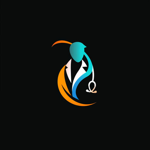 Dynamic doctor logo with sharp lines on black background