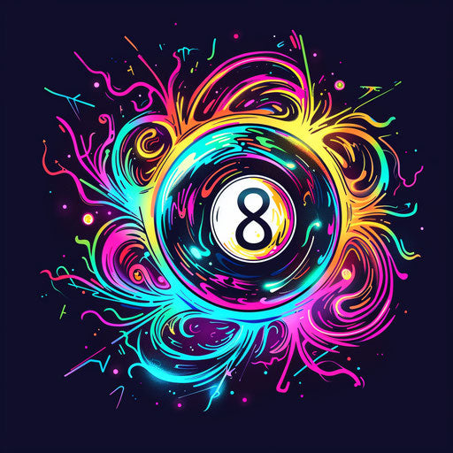 Vibrant neon outlines on dark canvas in flat tattoo style