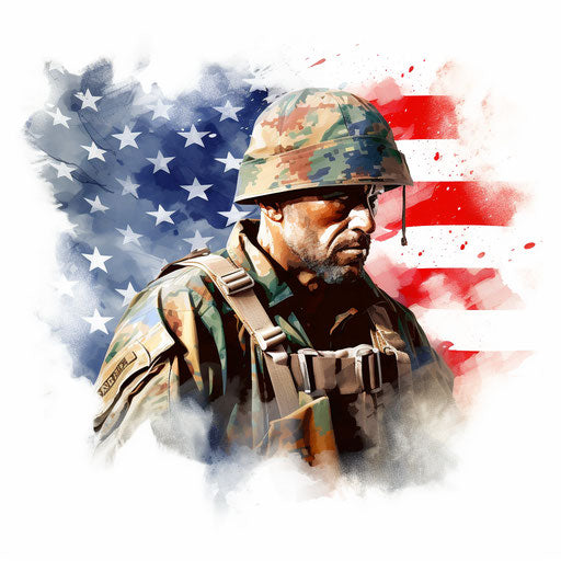 Veterans day clipart in the style of Oil painting, on a white background