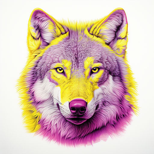Wolf head drawing for coloring