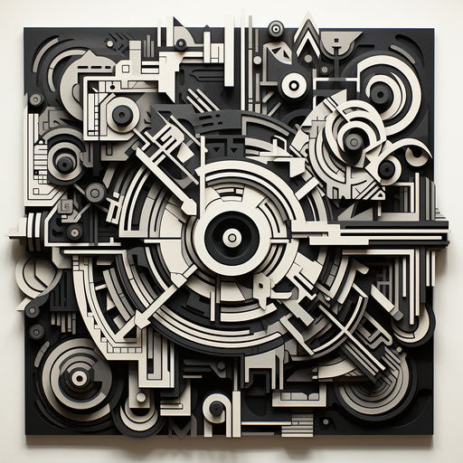 Contrasted geometry: clean drawing, graffiti influences