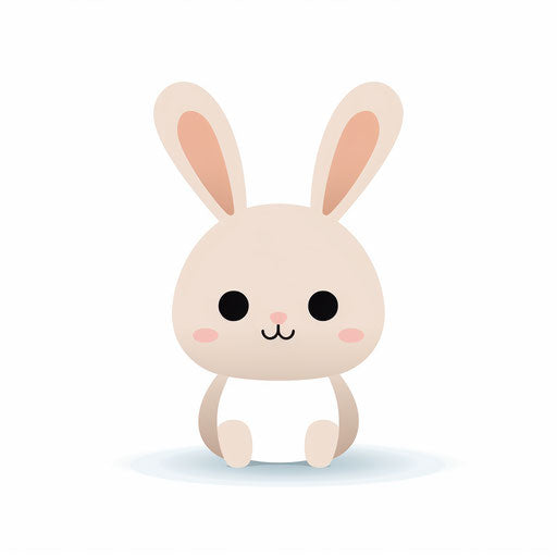 Minimalist Easter bunny clipart on white background
