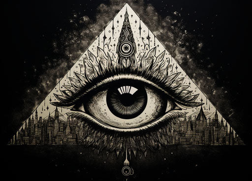 Satanic and Masonic symbols around the providence eye