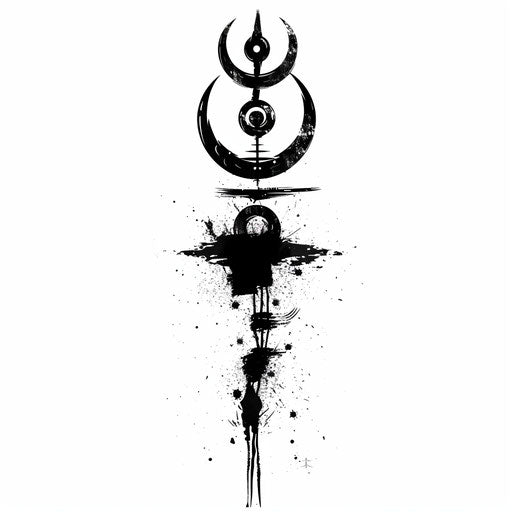 Minimalist black tattoo sketch for dark arts