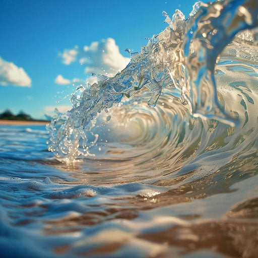 Wave crashing on the shore of Bondi Beach