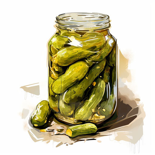 Pickle clipart in the style of Impressionistic Art