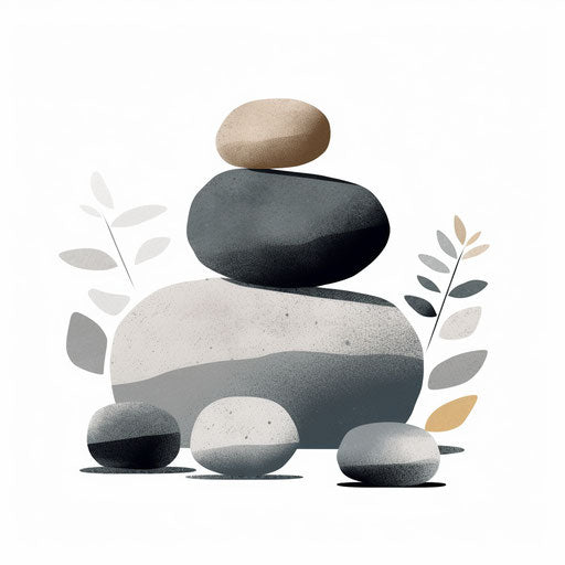 Stone clipart in the minimalist style, on white background