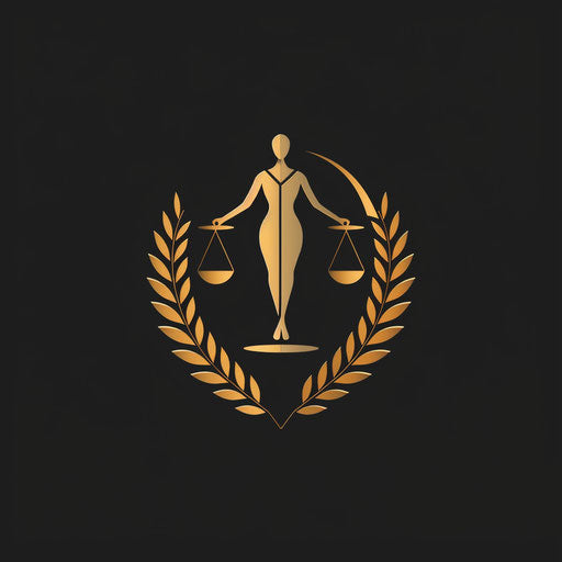 Contemporary lawyer logo with abstract elements on black background