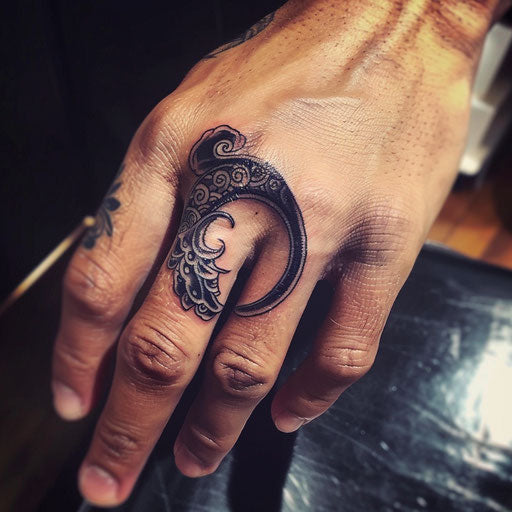 Yin and Yang wedding ring tattoo design