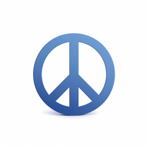Minimalist peace symbol clipart on white background