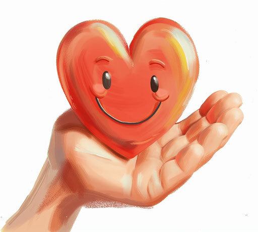 Emotional hand holding heart png download
