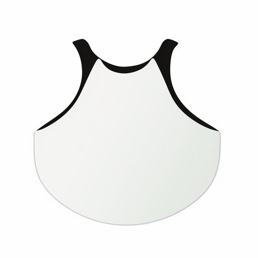Minimalist-style clipart of a bib clip on white background