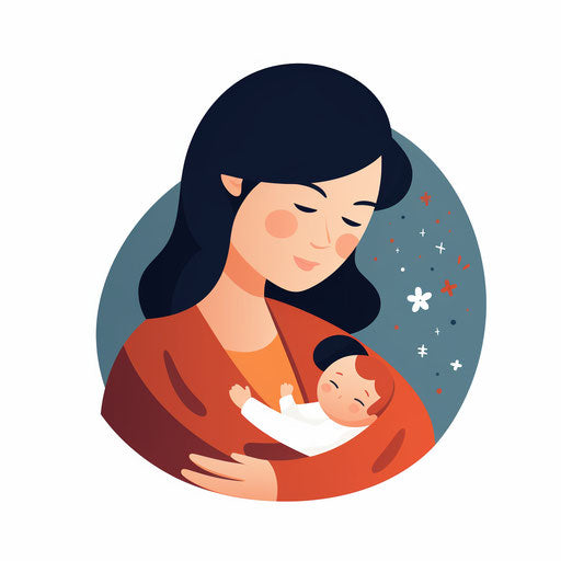 Minimalist style clipart of a mother on white background