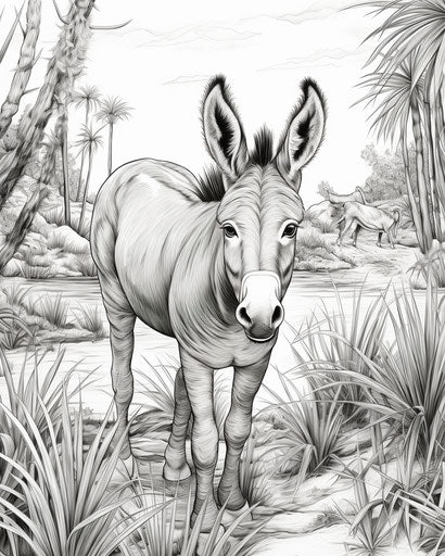 Wild donkey Disney coloring pages for kids