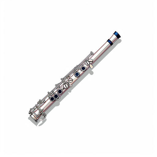 Minimalist style flute clipart on white background