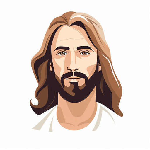 Minimalist Jesus clipart on white background