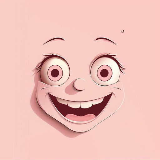 Bright and cheerful cartoon face