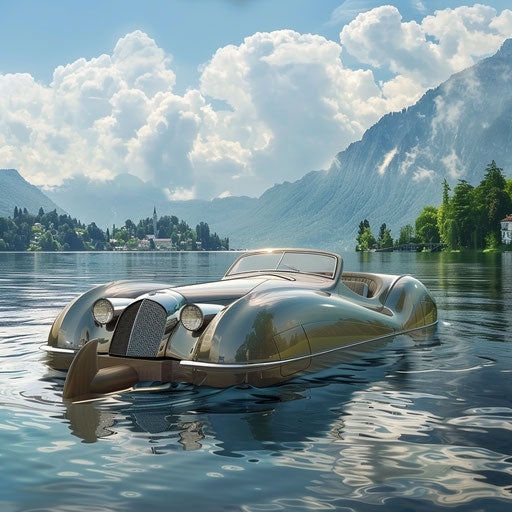 The 1954 Bentley R Type Continental transformed into a floating boat car