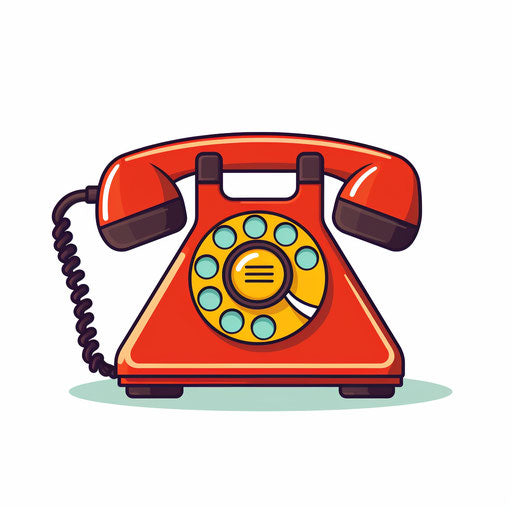 Telephone clipart in the Minimalist style, on white background
