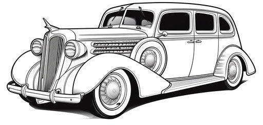 Old car from the 1930s colored in hip-hop influenced style