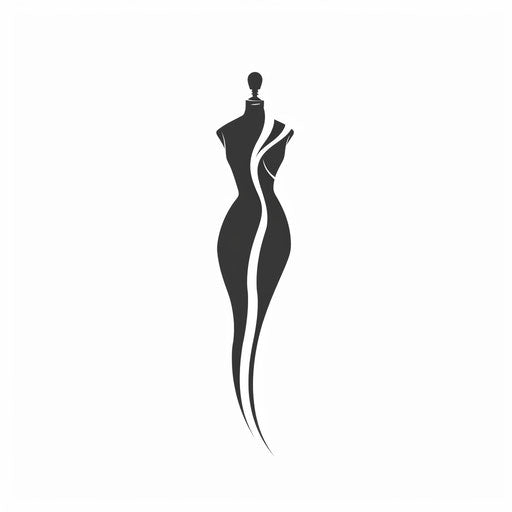 Fashion logo with minimalist mannequin silhouette