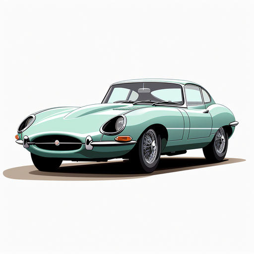 Jaguar type car Seafoam green